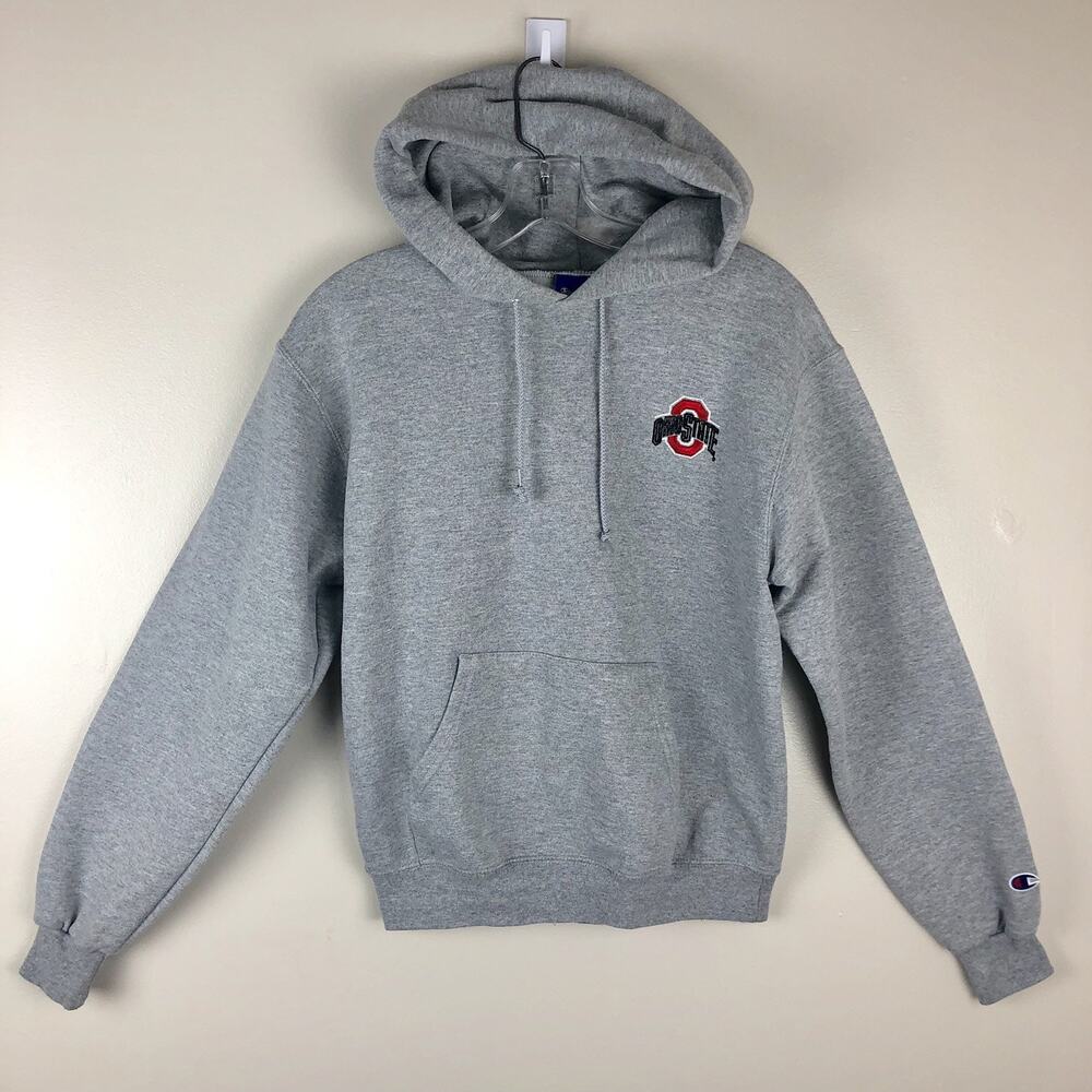 Mens Champion Hooded Sweatshirt Size S Gray Hoodie Ohio St Buckeyes
